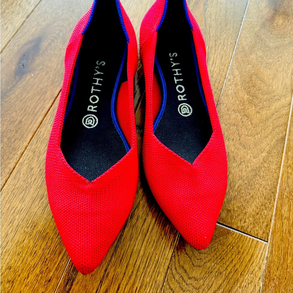 Like New Rothy’s The Point Flats - Red, 8.5